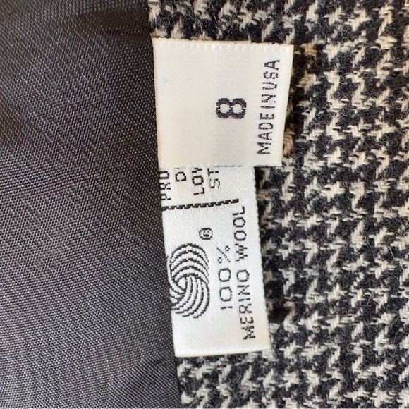 Evan Picone Wool Herringbone Black and White Blazer size 8 Vintage made in USA - Picture 5 of 6